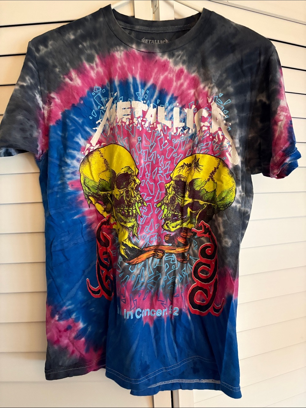 Metallica Women’s Tie-Dye Short Sleeve Tee - Blue/Pink